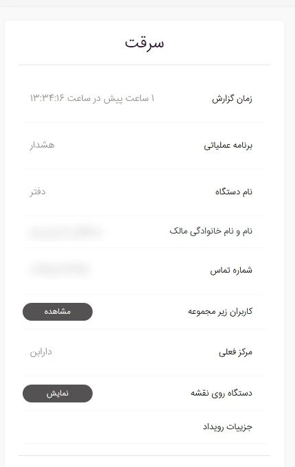 جزئیات یک رخداد در CWard